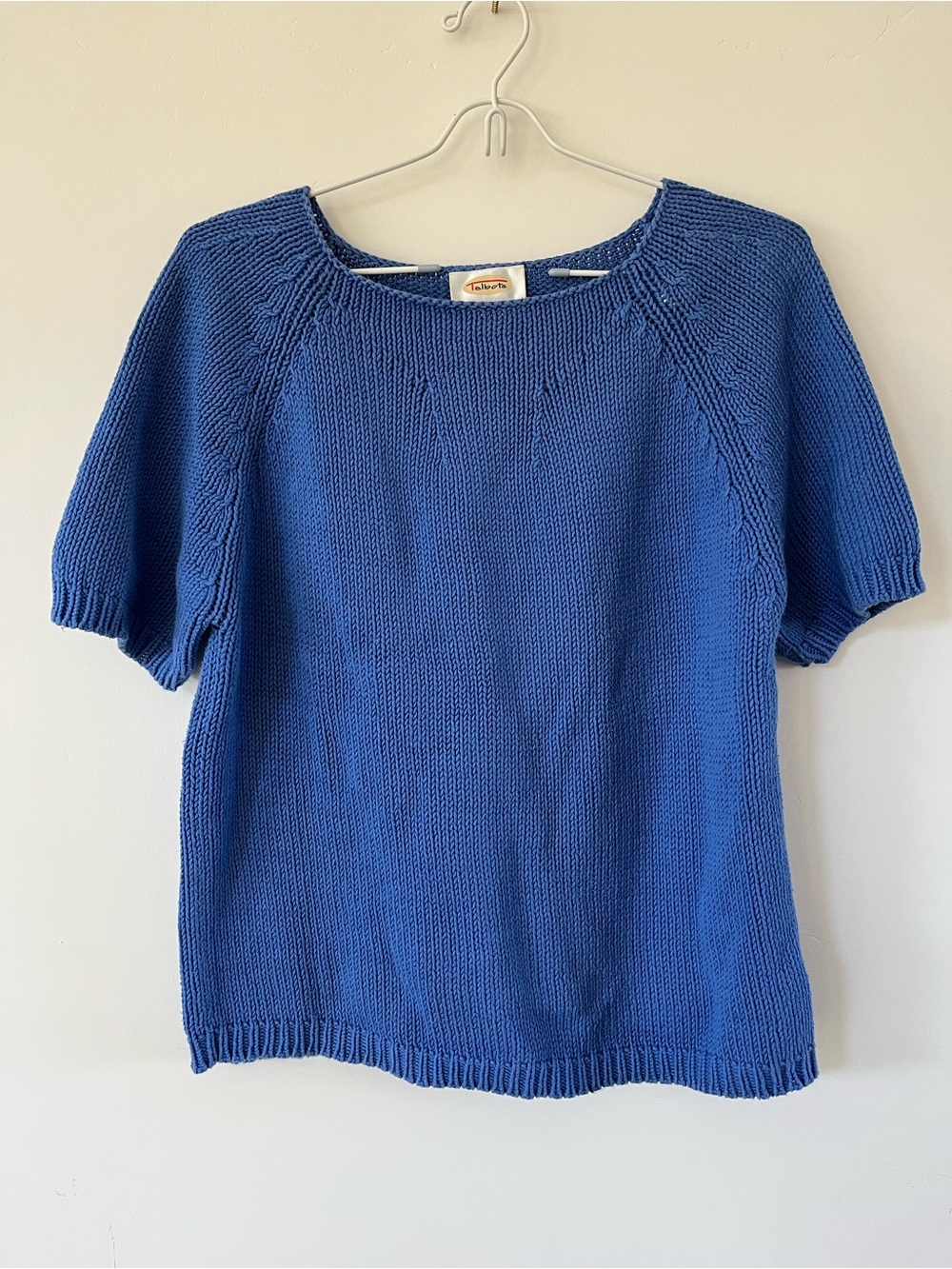 Talbots Blue Short-Sleeve Crewneck Knit Top